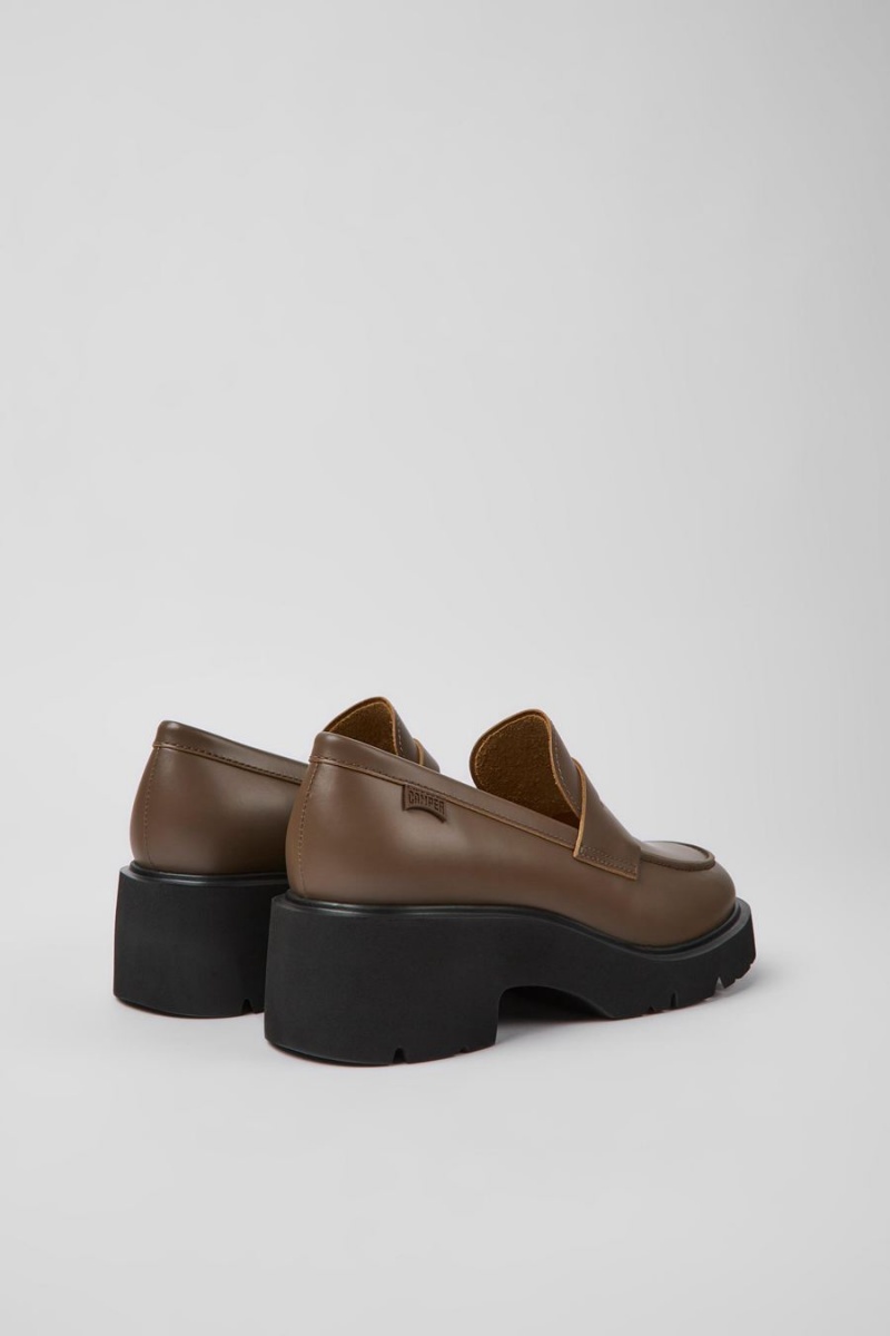 Mocasines Camper Milah Cuero Mujer Marrones | GZFRT-2085