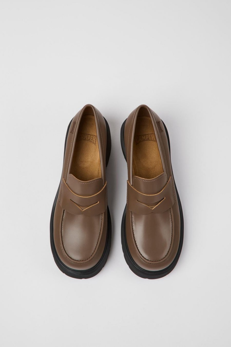 Mocasines Camper Milah Cuero Mujer Marrones | GZFRT-2085