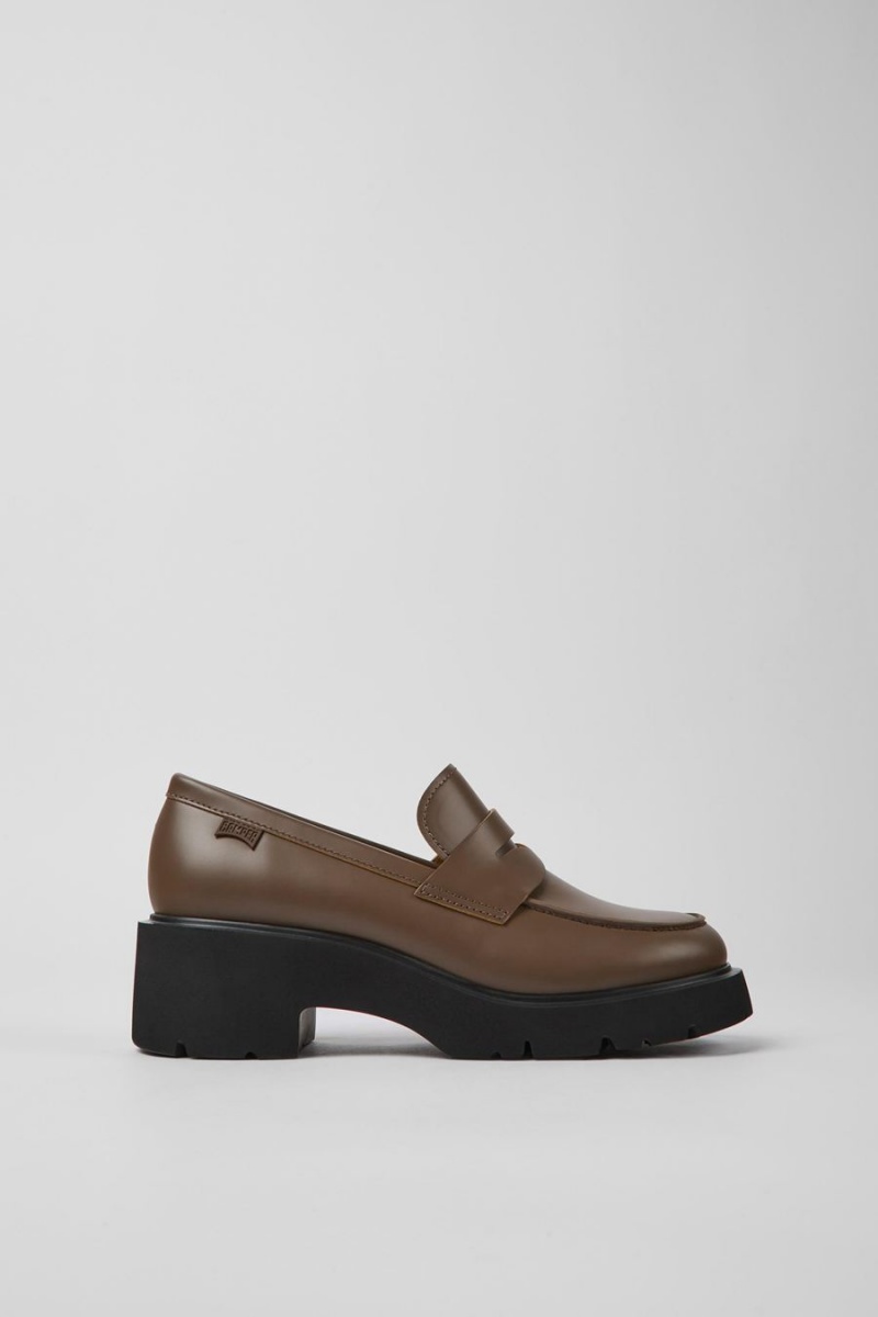 Mocasines Camper Milah Cuero Mujer Marrones | GZFRT-2085