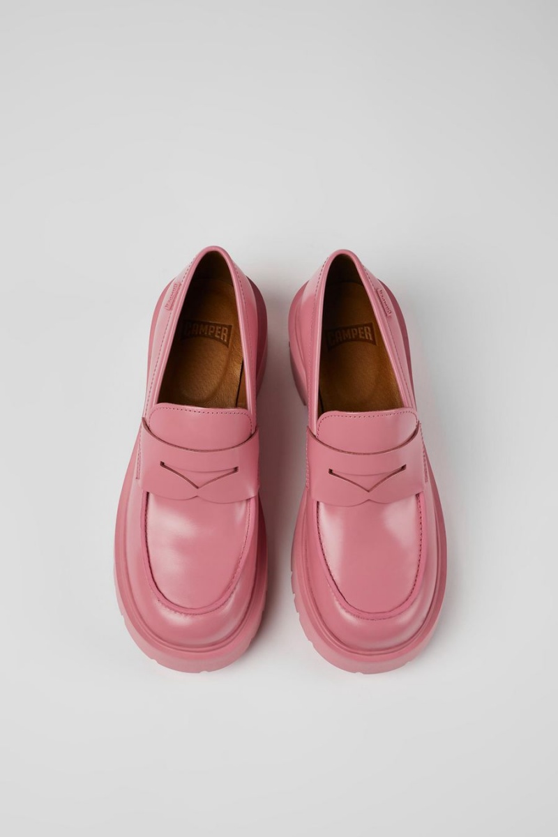 Mocasines Camper Milah Cuero Mujer Rosas | KLUIO-7591