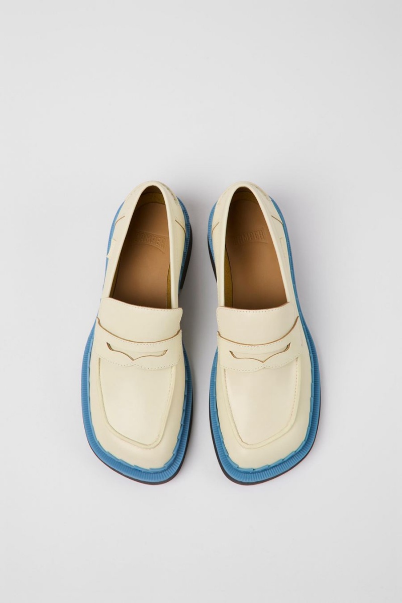 Mocasines Camper Taylor Cuero Mujer Blancas | EMIBY-6850