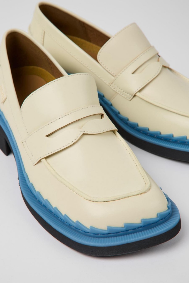 Mocasines Camper Taylor Cuero Mujer Blancas | EMIBY-6850