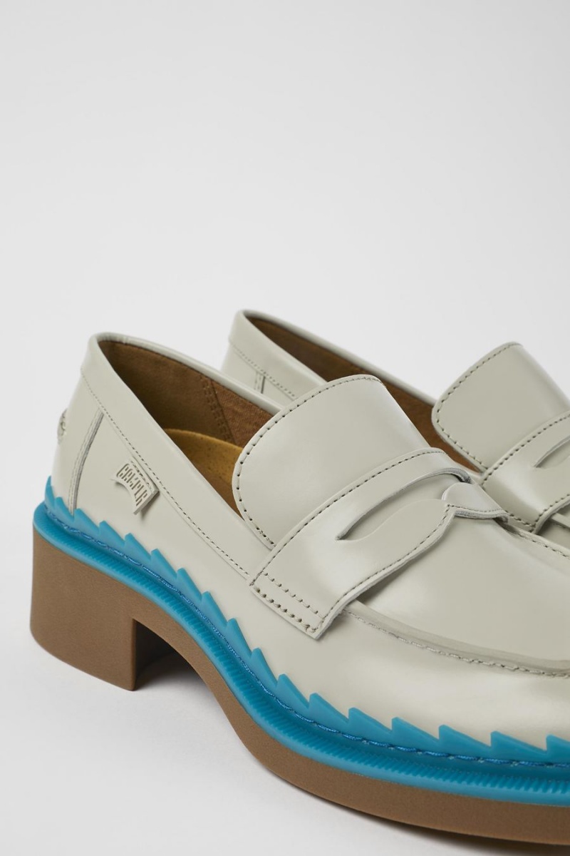 Mocasines Camper Taylor Cuero Mujer Gris | ZURWM-9854