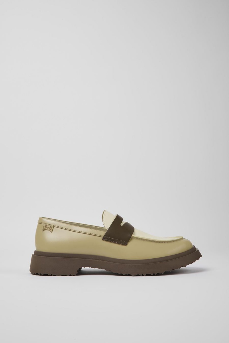 Mocasines Camper Twins Cuero Hombre Beige | XAGCU-2076