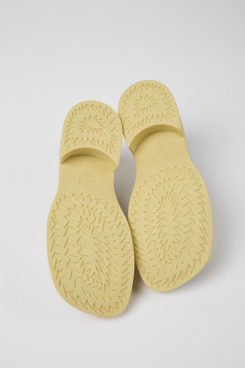 Mocasines Camper Twins Cuero Mujer Amarillo | HUYEM-2847
