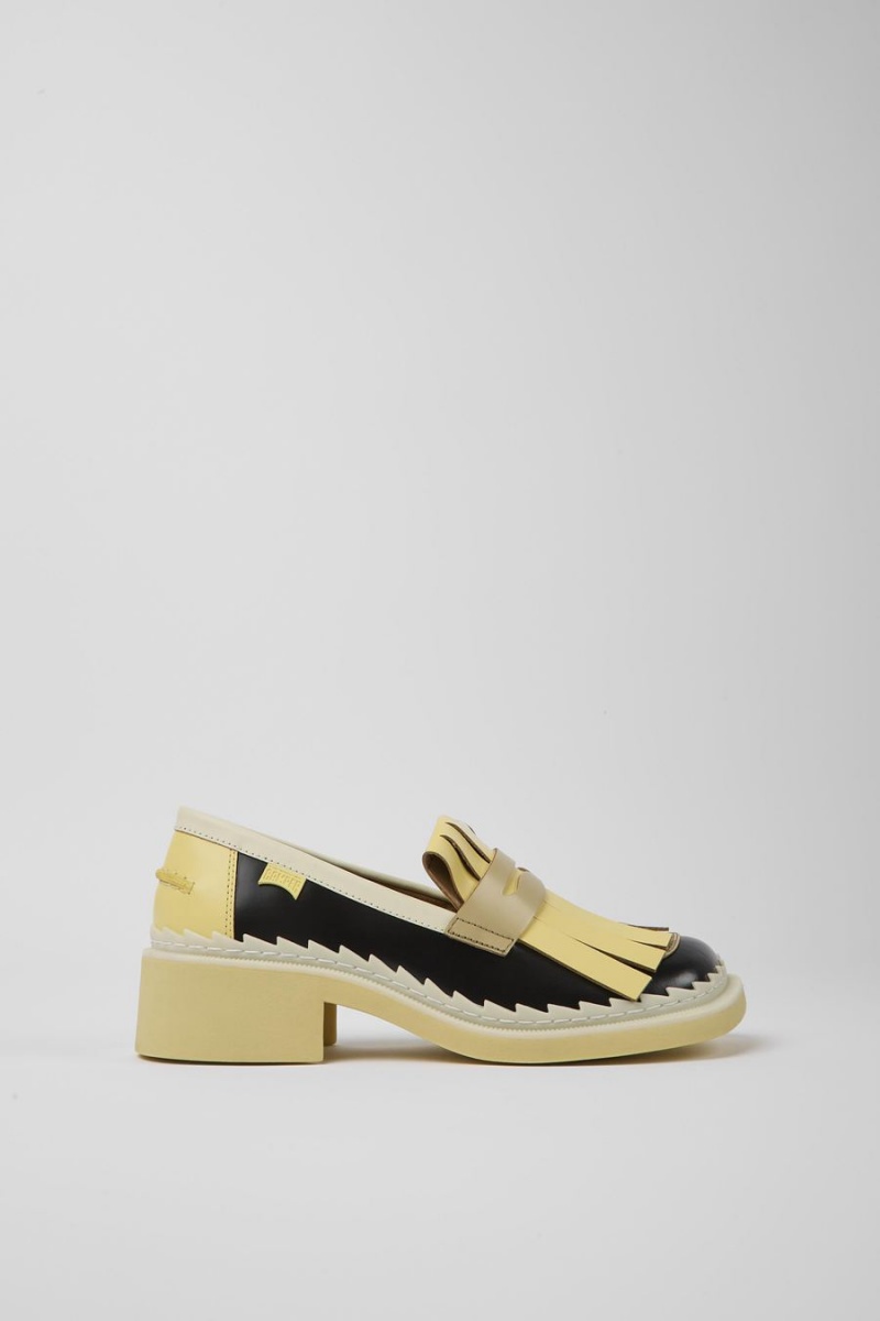 Mocasines Camper Twins Cuero Mujer Amarillo | HUYEM-2847