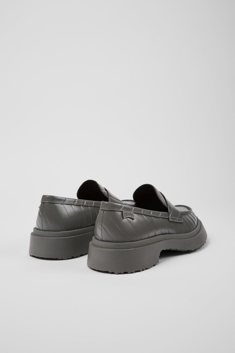 Mocasines Camper Twins Cuero Mujer Gris | FKSRJ-4691