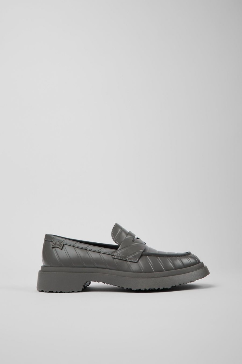 Mocasines Camper Twins Cuero Mujer Gris | FKSRJ-4691