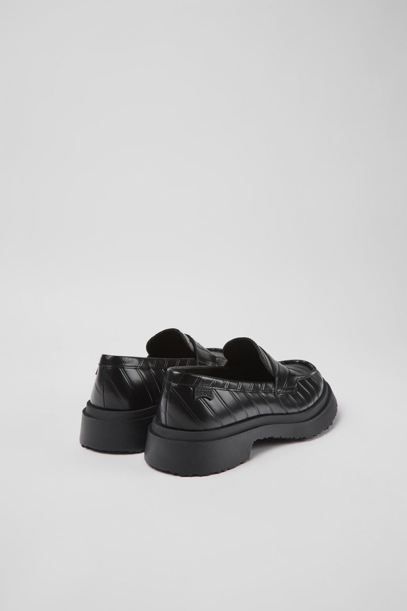 Mocasines Camper Twins Cuero Mujer Negras | CUGEK-3190