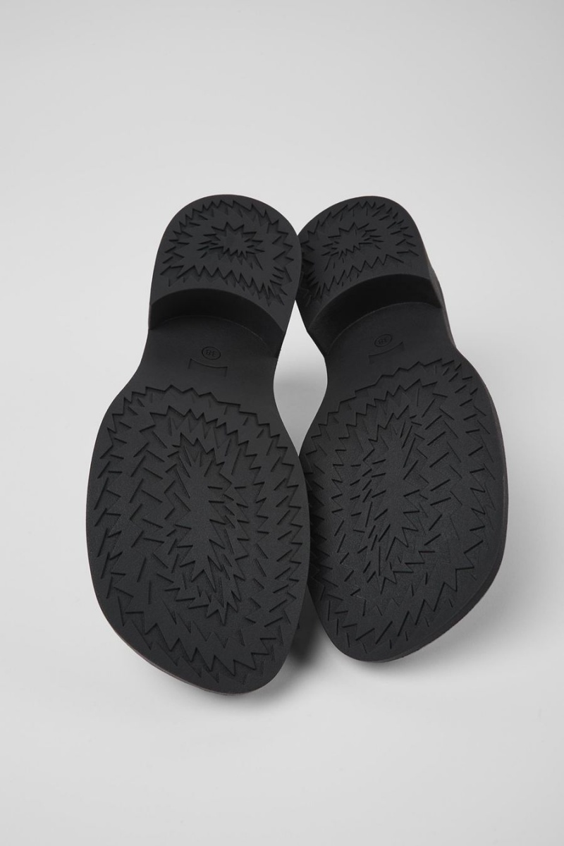 Mocasines Camper Twins Cuero Mujer Negras | ZCPFT-0763