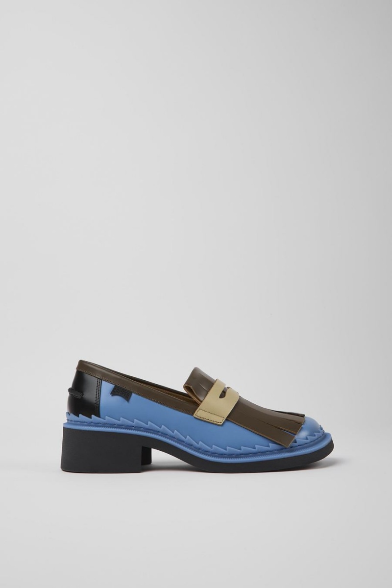 Mocasines Camper Twins Cuero Mujer Negras | ZCPFT-0763