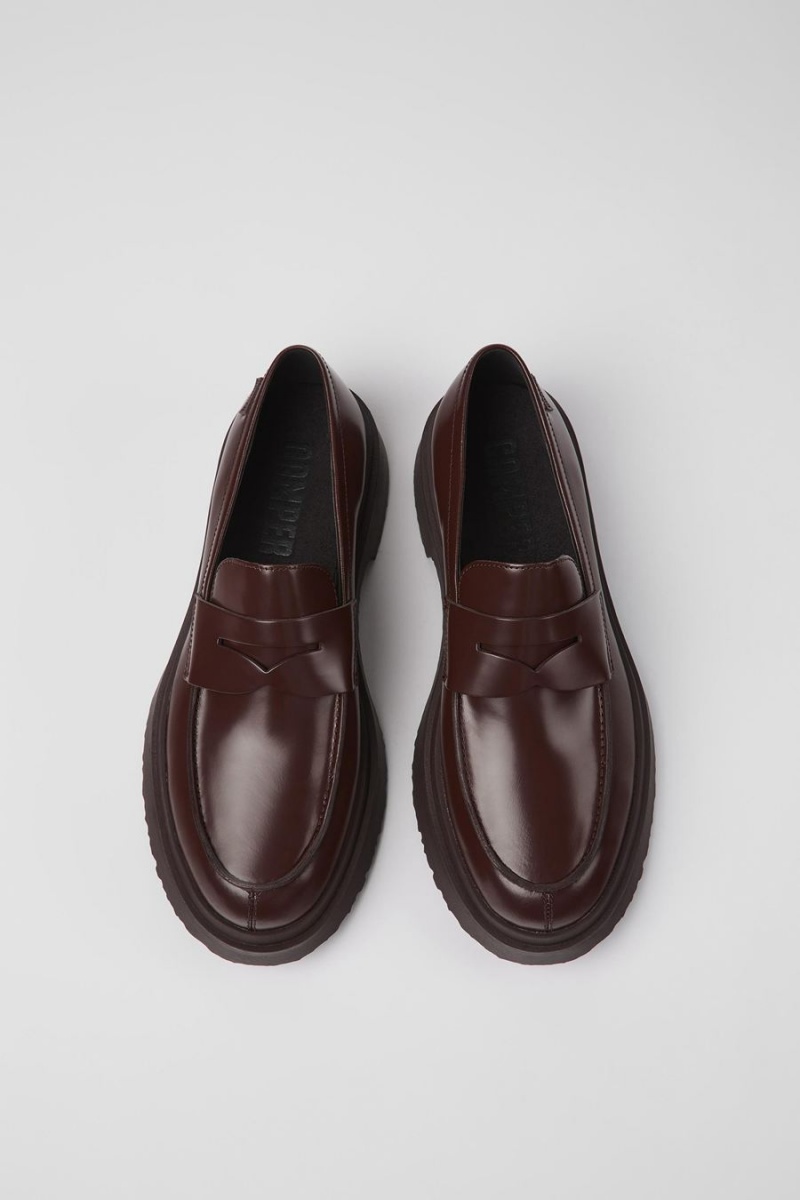 Mocasines Camper Walden Cuero Hombre Burdeos | XGRFJ-6052