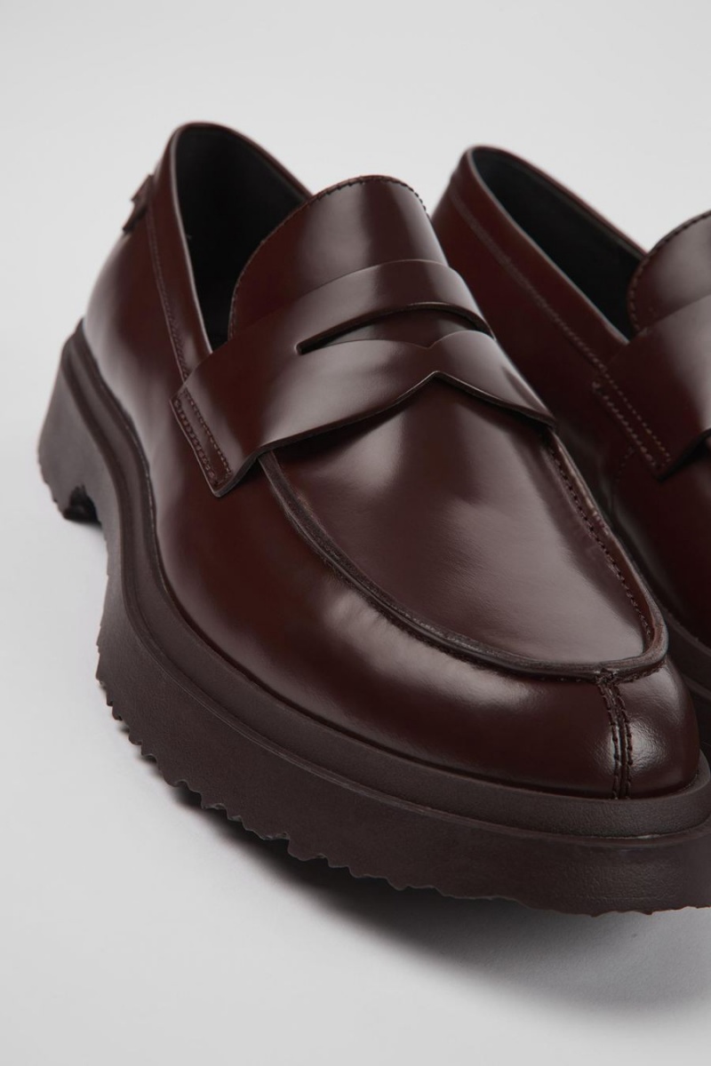 Mocasines Camper Walden Cuero Hombre Burdeos | XGRFJ-6052