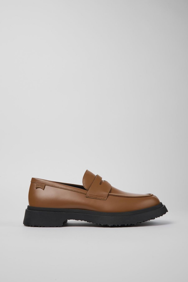 Mocasines Camper Walden Cuero Hombre Marrones | ZHUVB-4357