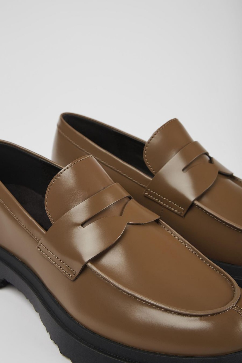 Mocasines Camper Walden Cuero Hombre Marrones | KMTRV-1986