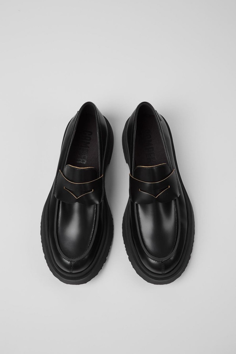 Mocasines Camper Walden Cuero Hombre Negras | RQNES-0129