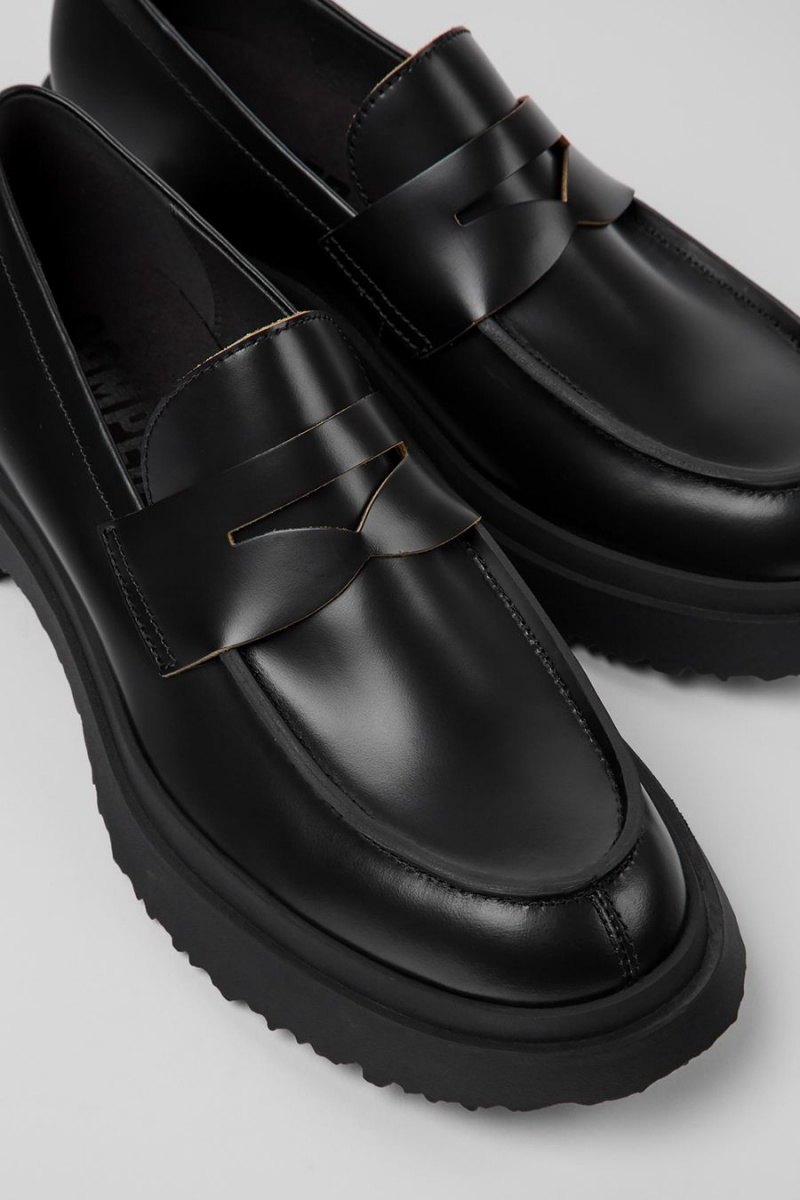 Mocasines Camper Walden Cuero Hombre Negras | RQNES-0129
