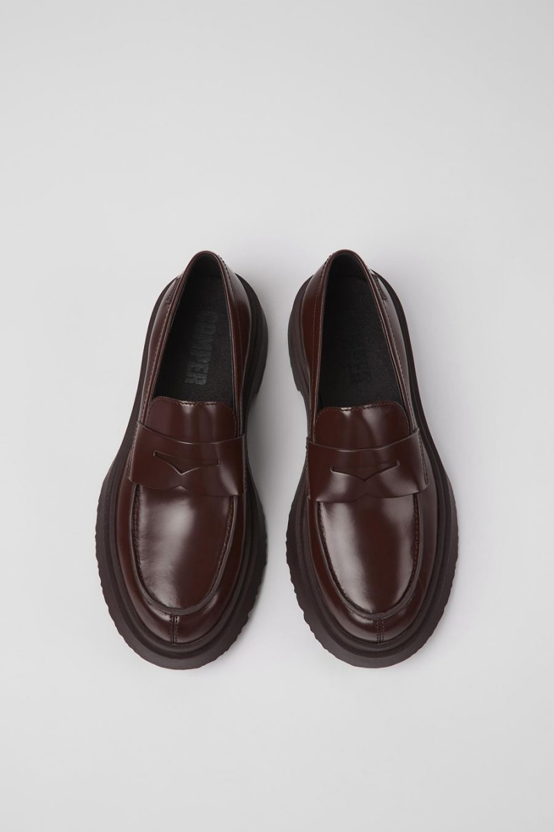 Mocasines Camper Walden Cuero Mujer Burdeos | AOLSB-4231