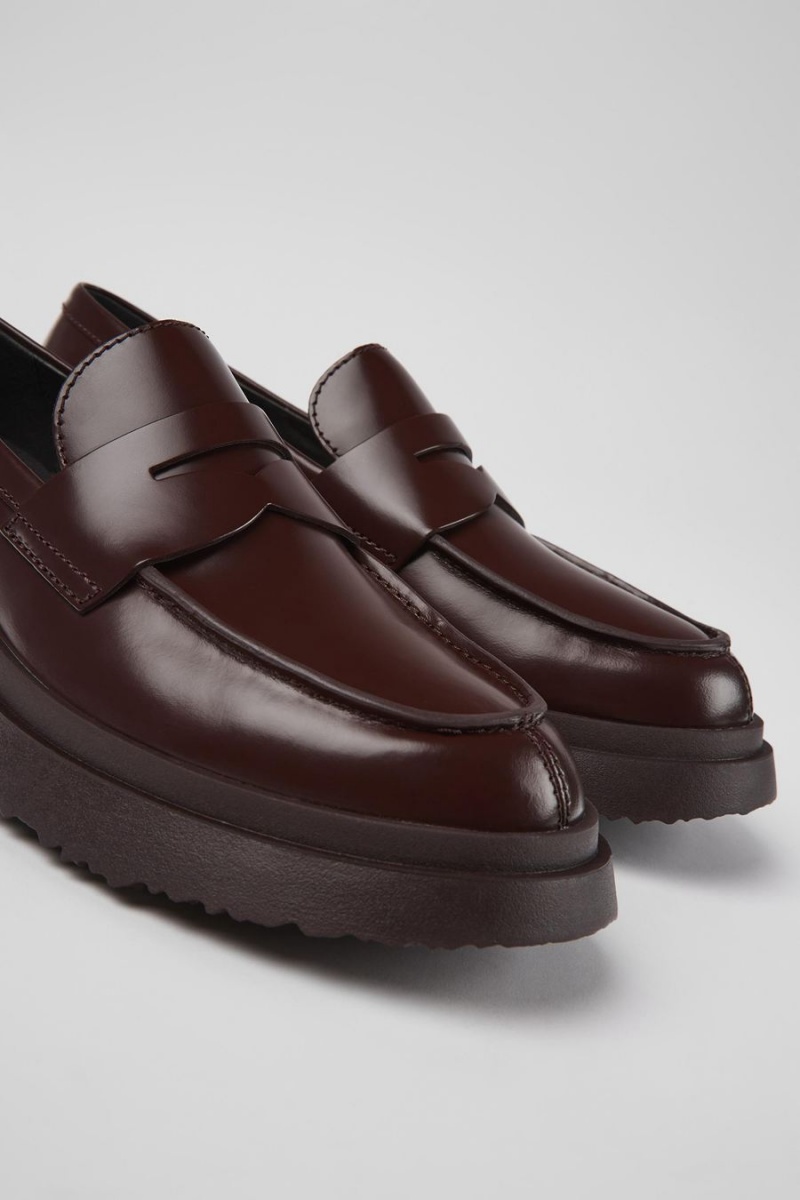 Mocasines Camper Walden Cuero Mujer Burdeos | AOLSB-4231