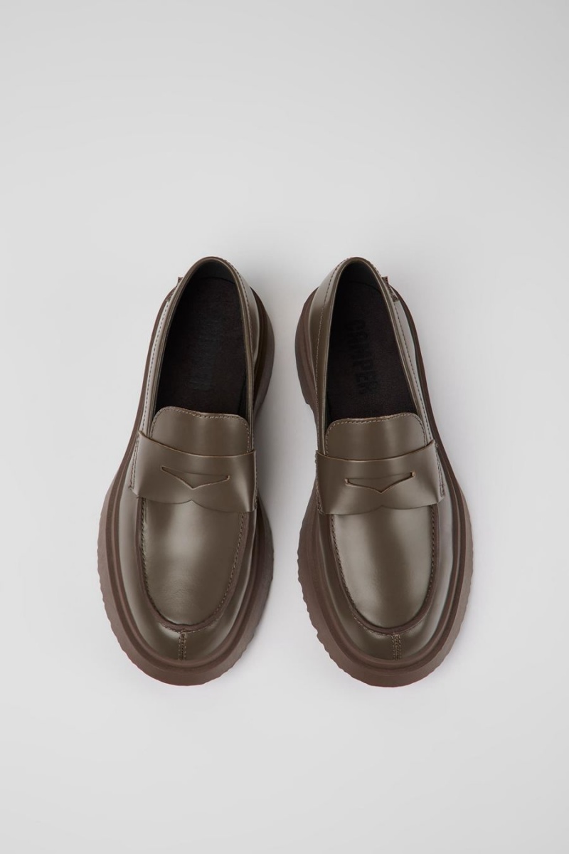 Mocasines Camper Walden Cuero Mujer Marrones | VEWYQ-4057