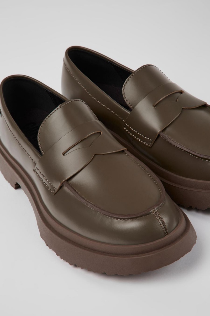 Mocasines Camper Walden Cuero Mujer Marrones | VEWYQ-4057