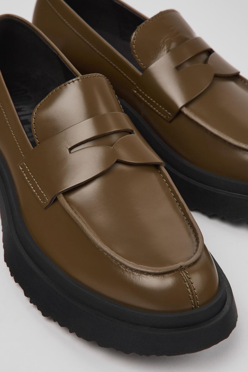 Mocasines Camper Walden Cuero Mujer Marrones | SDOKW-8421
