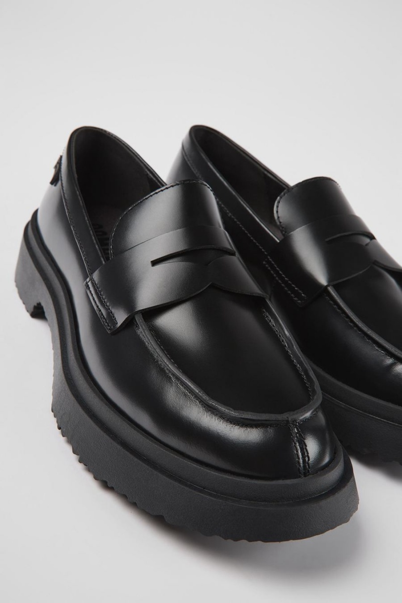 Mocasines Camper Walden Cuero Mujer Negras | FLIGM-0194