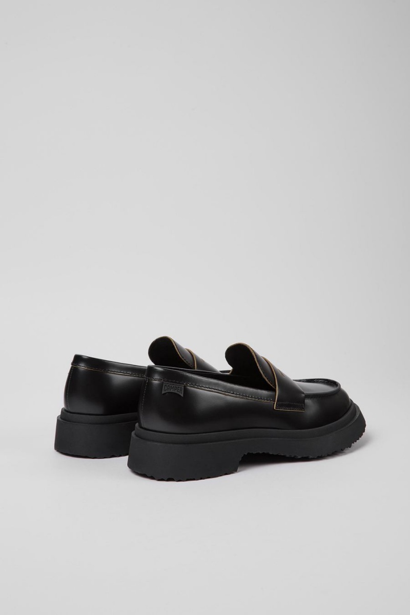 Mocasines Camper Walden Cuero Mujer Negras | NGYJO-1354
