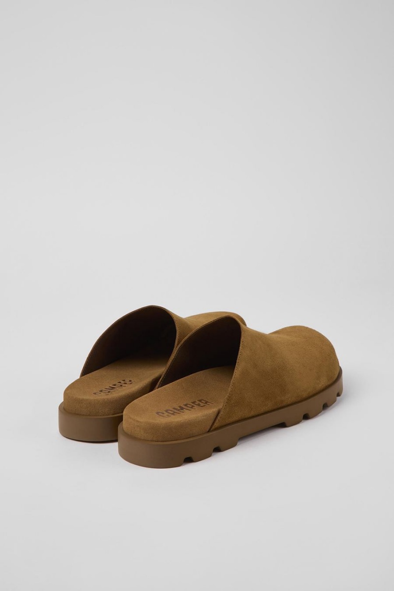Pantuflas Camper Brutus Cuero Clogs Hombre Marrones | KXEYU-0194
