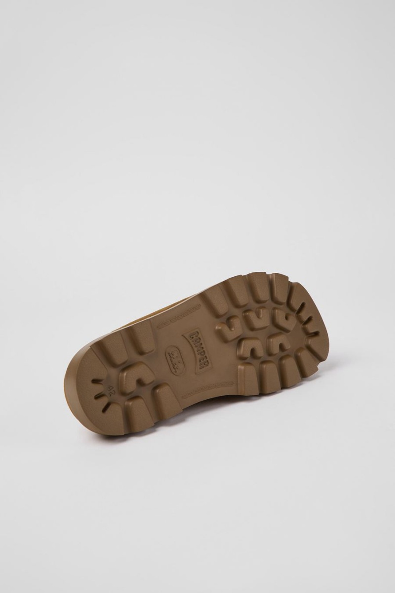 Pantuflas Camper Brutus Cuero Clogs Hombre Marrones | KXEYU-0194