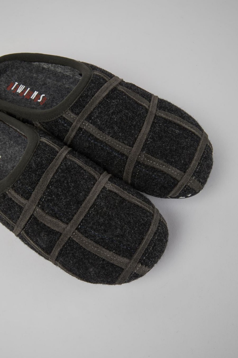 Pantuflas Camper Twins Lana Mujer Gris | QNZVS-3467