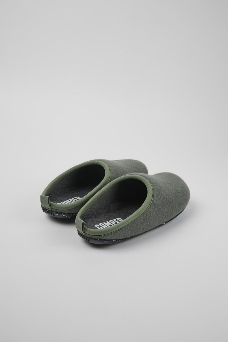 Pantuflas Camper Wabi Lana Hombre Verde | OZGAJ-1652