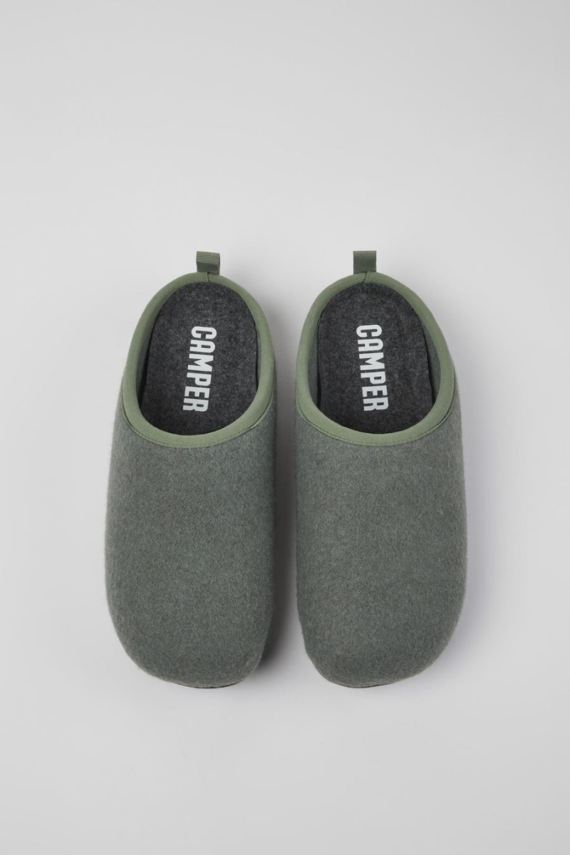 Pantuflas Camper Wabi Lana Hombre Verde | OZGAJ-1652