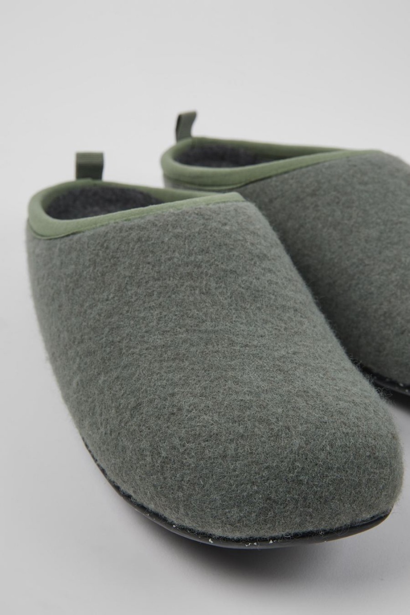 Pantuflas Camper Wabi Lana Hombre Verde | OZGAJ-1652