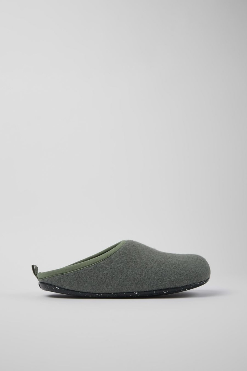 Pantuflas Camper Wabi Lana Hombre Verde | OZGAJ-1652