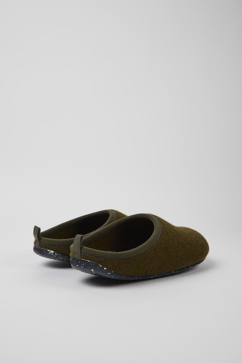 Pantuflas Camper Wabi Lana Hombre Verde | CMEBH-5893