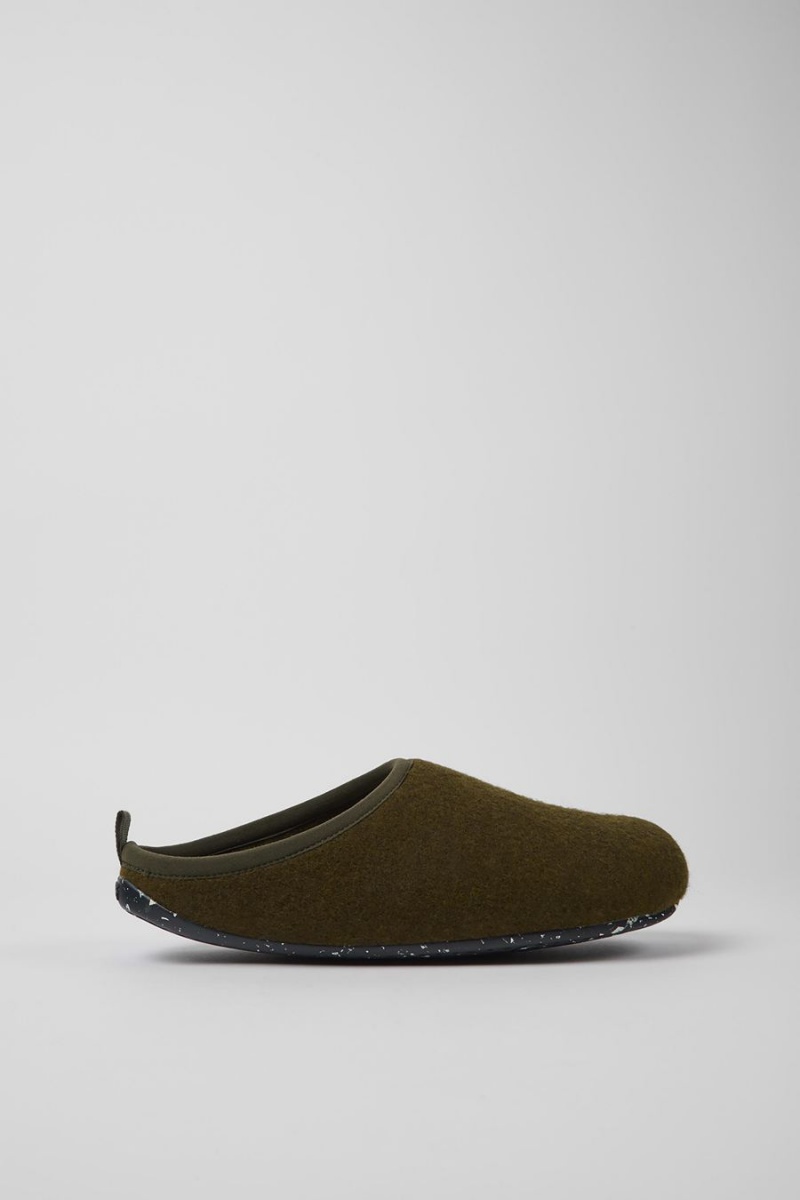 Pantuflas Camper Wabi Lana Hombre Verde | CMEBH-5893
