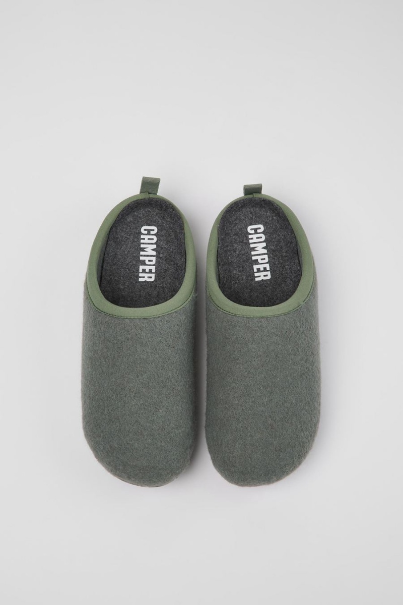 Pantuflas Camper Wabi Lana Mujer Verde | HRABI-8497