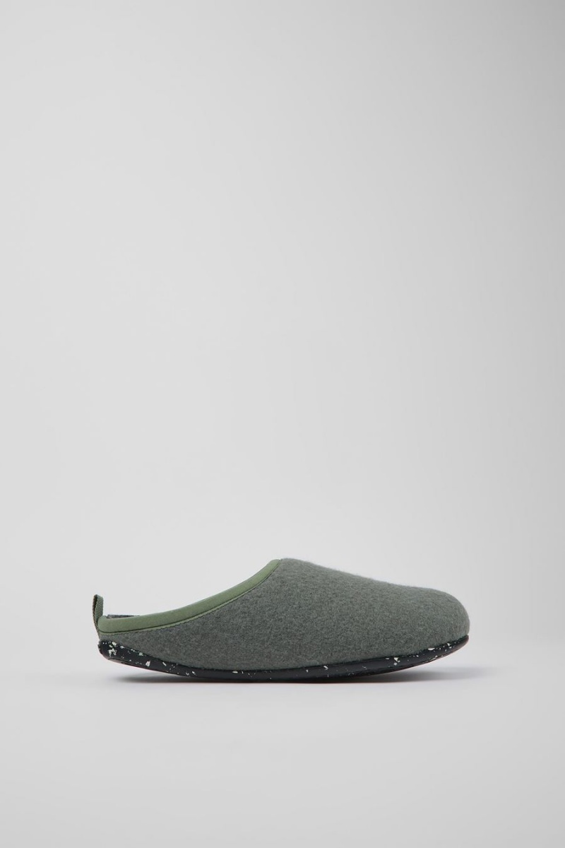 Pantuflas Camper Wabi Lana Mujer Verde | HRABI-8497