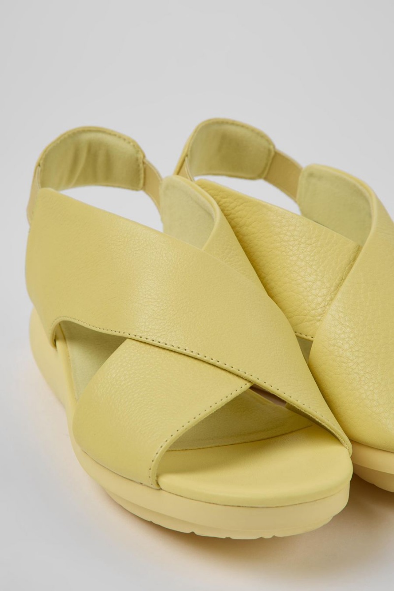 Sandalias Camper Balloon Cuero Mujer Amarillo | QCAFJ-6298