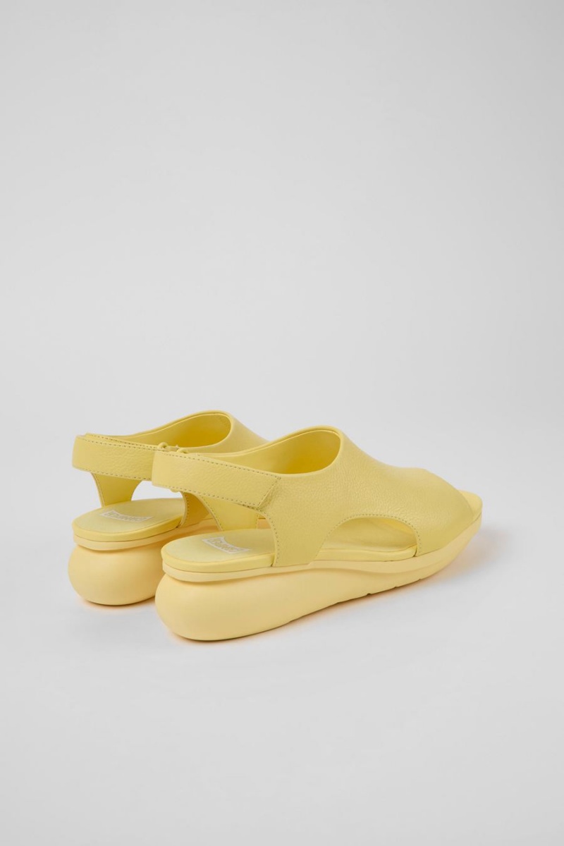 Sandalias Camper Balloon Cuero Mujer Amarillo | DUVJX-2658