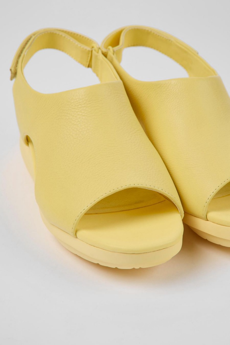 Sandalias Camper Balloon Cuero Mujer Amarillo | DUVJX-2658