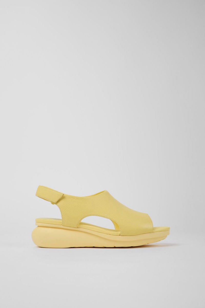 Sandalias Camper Balloon Cuero Mujer Amarillo | DUVJX-2658