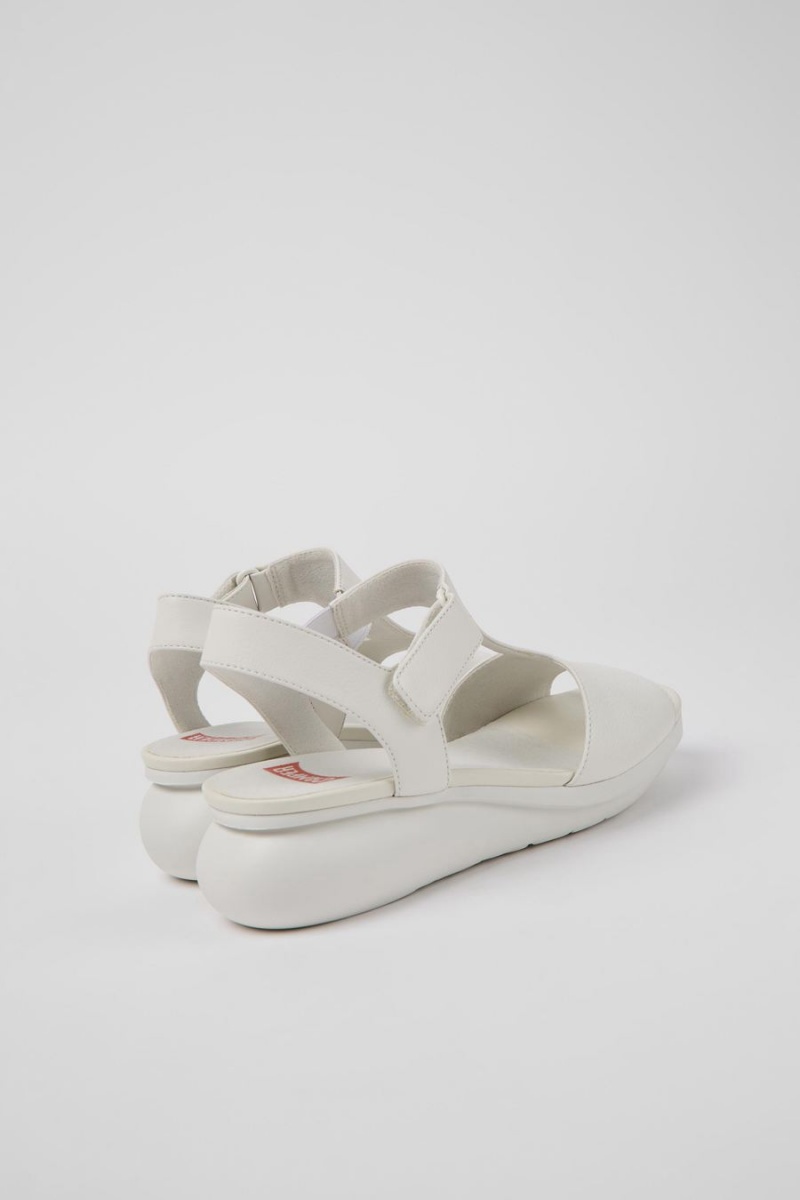 Sandalias Camper Balloon Cuero Mujer Blancas | OKAHP-1594