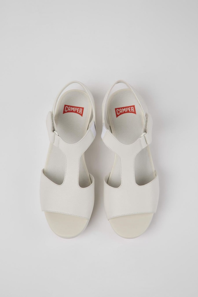 Sandalias Camper Balloon Cuero Mujer Blancas | OKAHP-1594