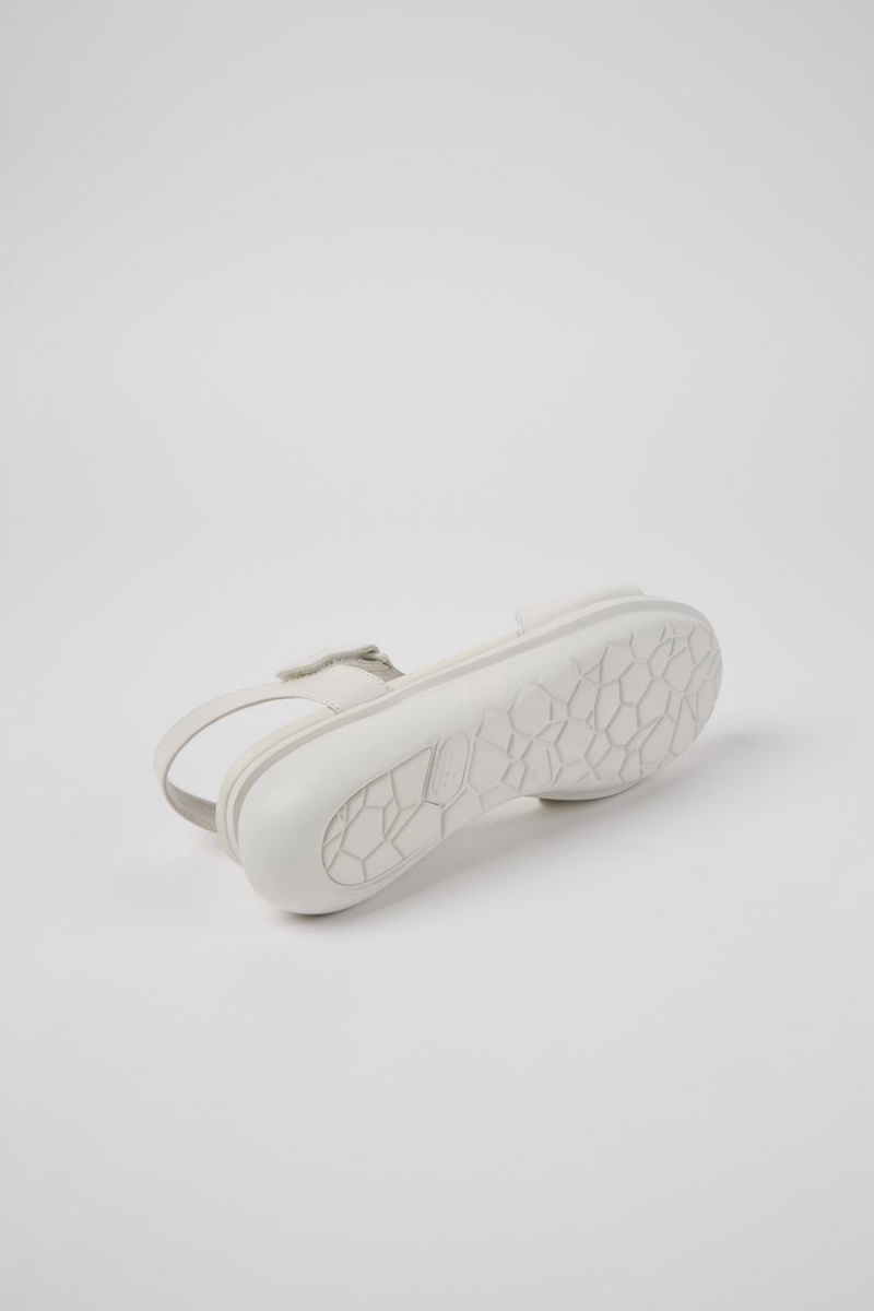 Sandalias Camper Balloon Cuero Mujer Blancas | OKAHP-1594