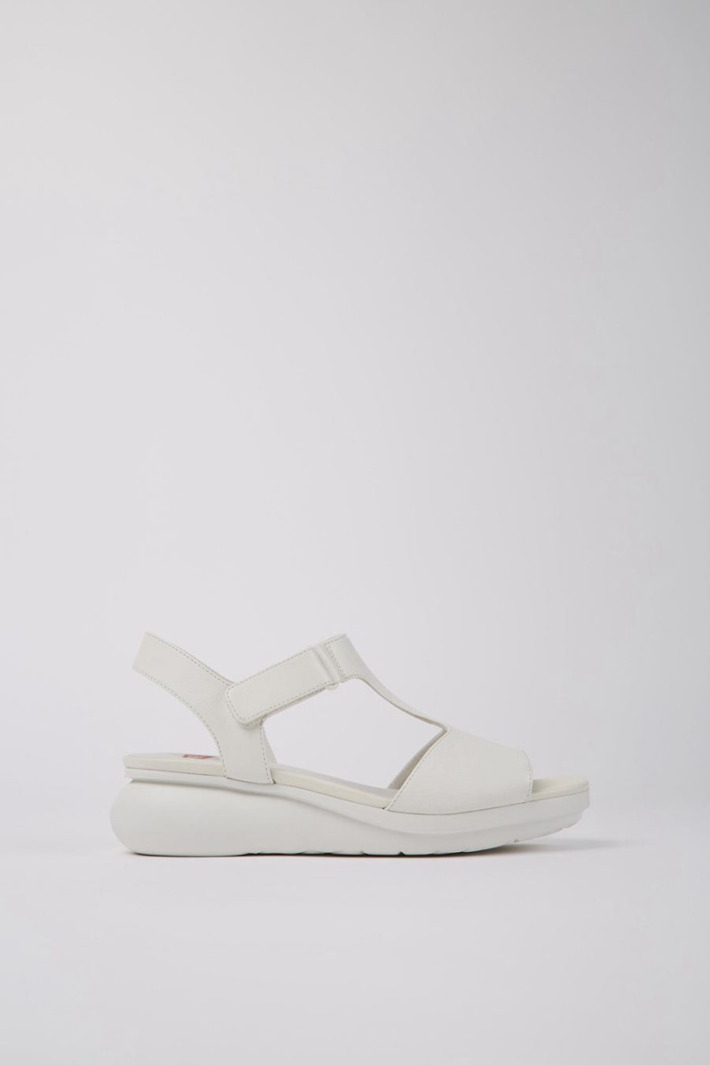 Sandalias Camper Balloon Cuero Mujer Blancas | OKAHP-1594