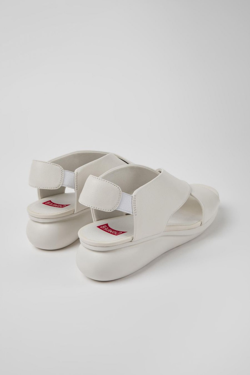 Sandalias Camper Balloon Cuero Mujer Blancas | WFDOR-7390