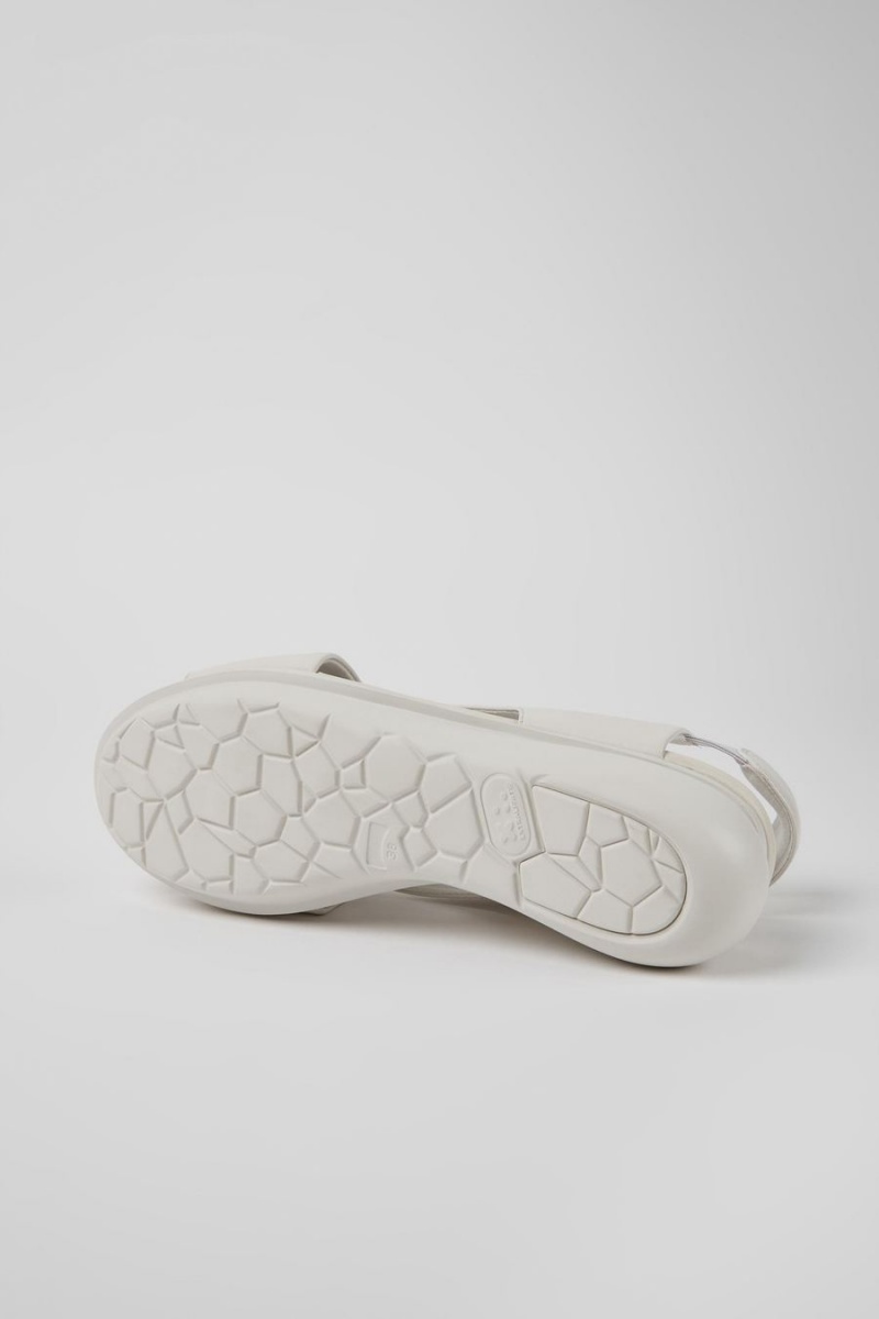 Sandalias Camper Balloon Cuero Mujer Blancas | WFDOR-7390