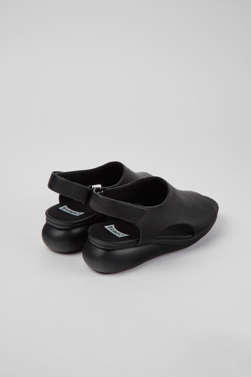 Sandalias Camper Balloon Cuero Mujer Negras | YWEPU-9817